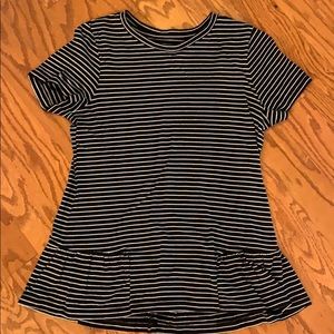 Banana Republic black/white stripe peplum top